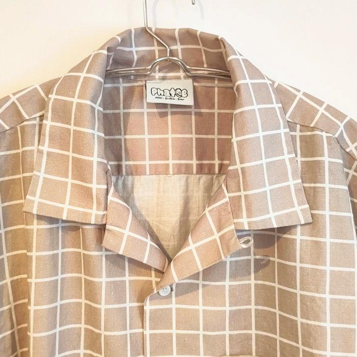 Phatee SPECIALS - S/S SHIRTS + SHORTS SET-UP / BEIGE CHECKの画像