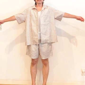 Phatee SPECIALS - S/S SHIRTS + SHORTS SET-UP / BEIGE CHECKの画像