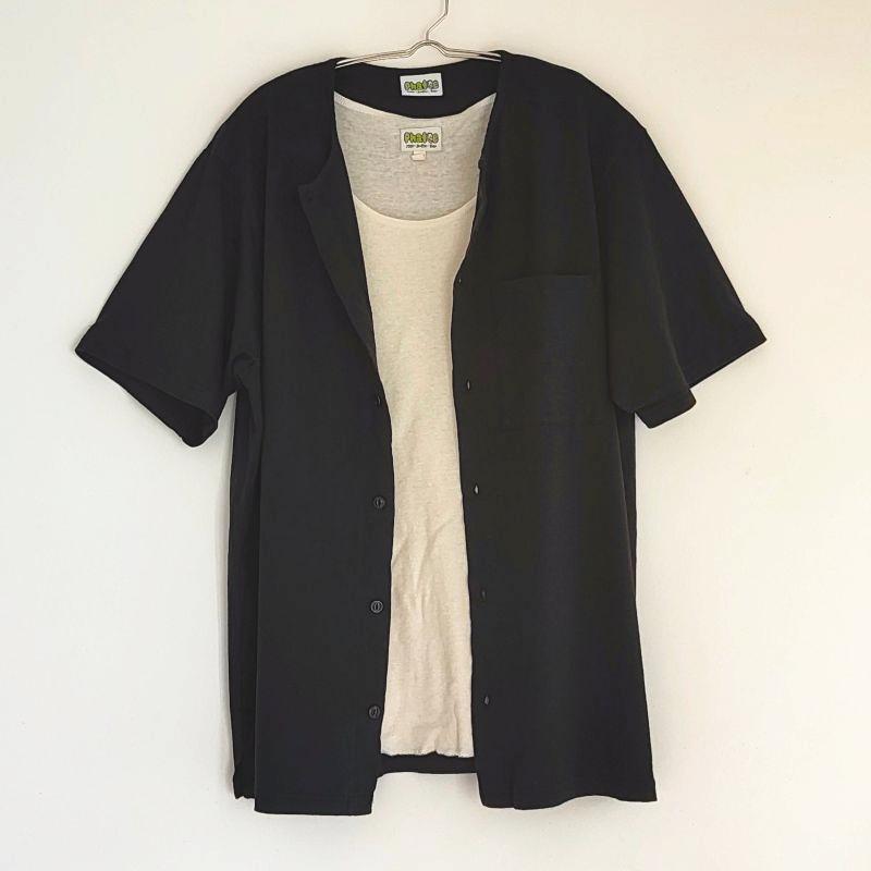 Phatee - NO COLLAR SHIRTS HEMP JERSEY / BLACKの画像
