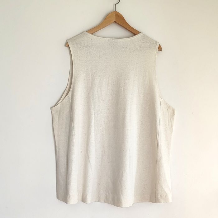 hemp / organic cotton henley wide tank top/ kinariの画像