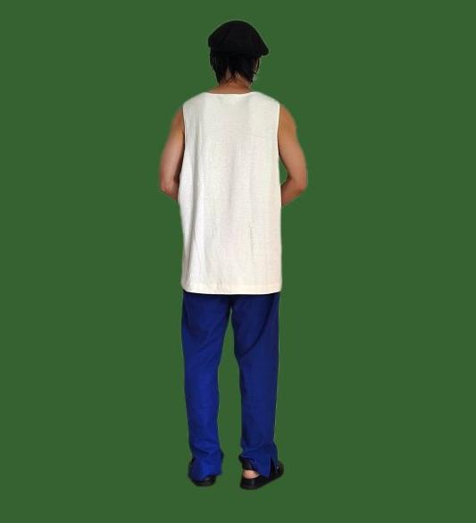 hemp / organic cotton henley wide tank top/ kinariの画像