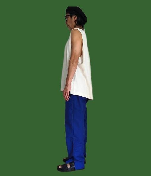 hemp / organic cotton henley wide tank top/ kinariの画像