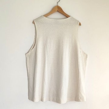 hemp / organic cotton henley wide tank top/ kinariの画像
