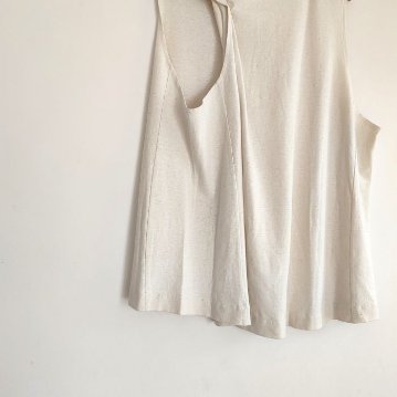 hemp / organic cotton henley wide tank top/ kinariの画像