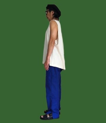 hemp / organic cotton henley wide tank top/ kinariの画像