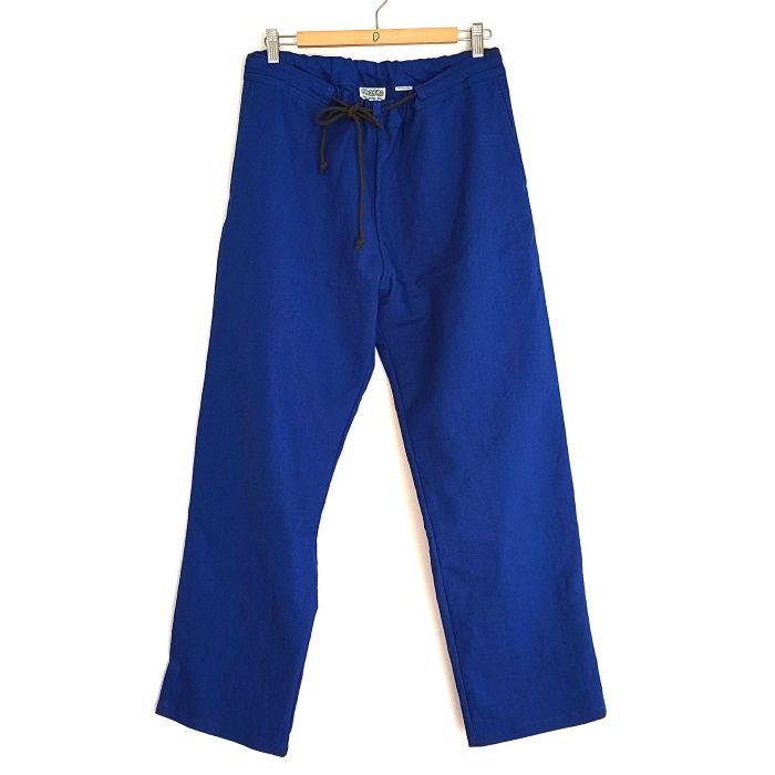 Phatee - hemp/coton plain weave easy long pants / blue (sharing with the CEO)の画像
