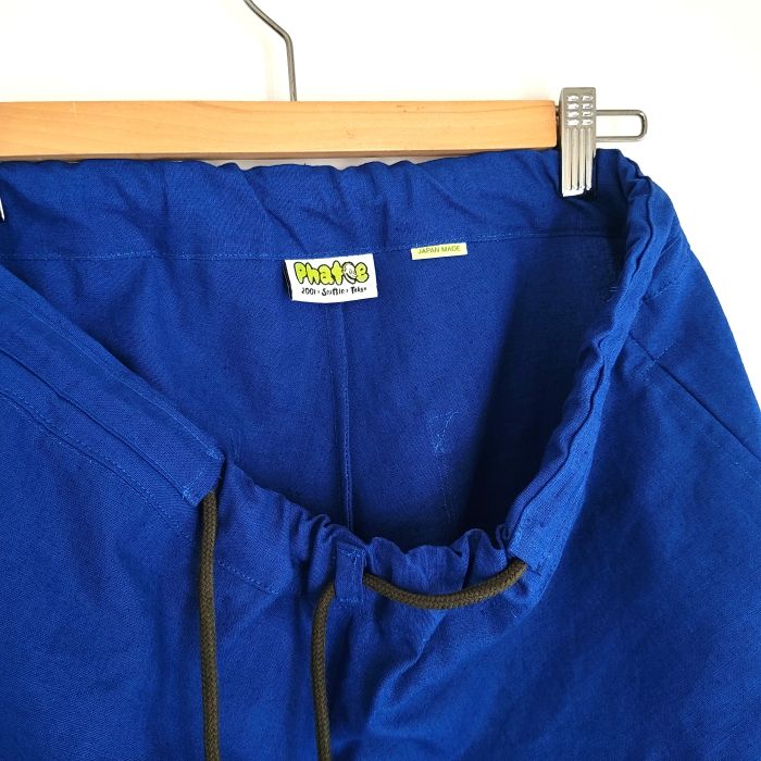 Phatee - hemp/coton plain weave easy long pants / blue (sharing with the CEO)の画像