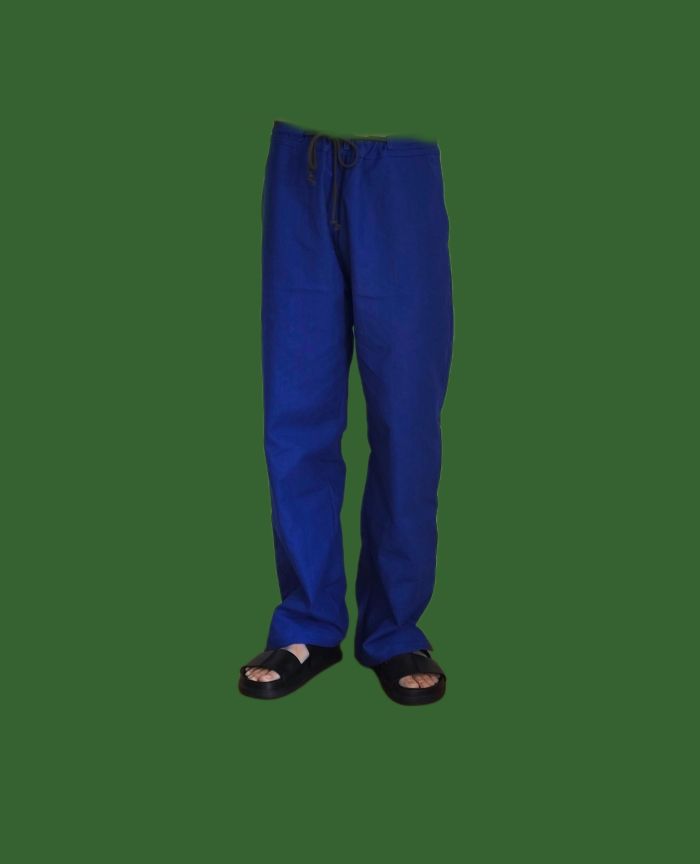 Phatee - hemp/coton plain weave easy long pants / blue (sharing with the CEO)の画像