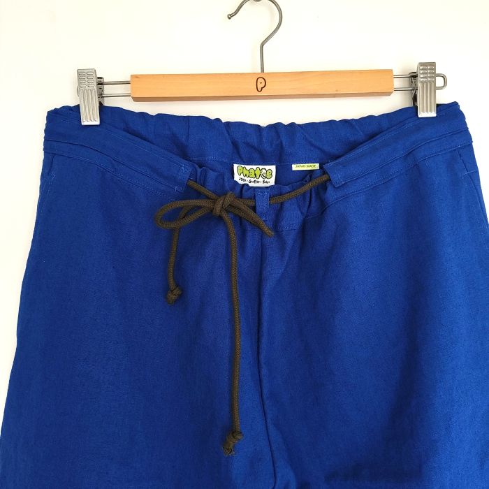 Phatee - hemp/coton plain weave easy long pants / blue (sharing with the CEO)の画像