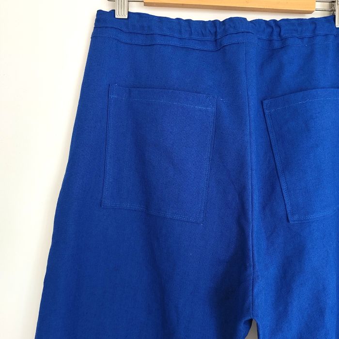 Phatee - hemp/coton plain weave easy long pants / blue (sharing with the CEO)の画像