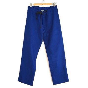 Phatee - hemp/coton plain weave easy long pants / blue (sharing with the CEO)の画像