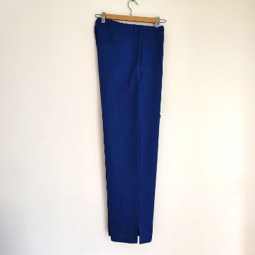 Phatee - hemp/coton plain weave easy long pants / blue (sharing with the CEO)の画像