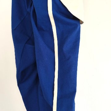 Phatee - hemp/coton plain weave easy long pants / blue (sharing with the CEO)の画像