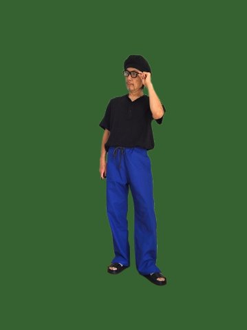 Phatee - hemp/coton plain weave easy long pants / blue (sharing with the CEO)の画像
