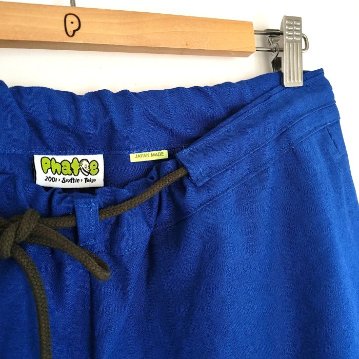 Phatee - hemp/coton plain weave easy long pants / blue (sharing with the CEO)の画像