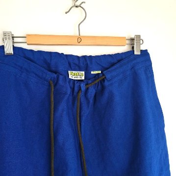 Phatee - hemp/coton plain weave easy long pants / blue (sharing with the CEO)の画像