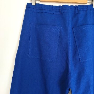 Phatee - hemp/coton plain weave easy long pants / blue (sharing with the CEO)の画像