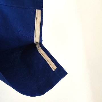 Phatee - hemp/coton plain weave easy long pants / blue (sharing with the CEO)の画像