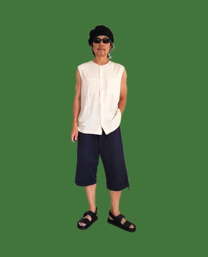 Phatee - NO SLEEVE SHIRTS HEMP JERSEY- KINARIの画像