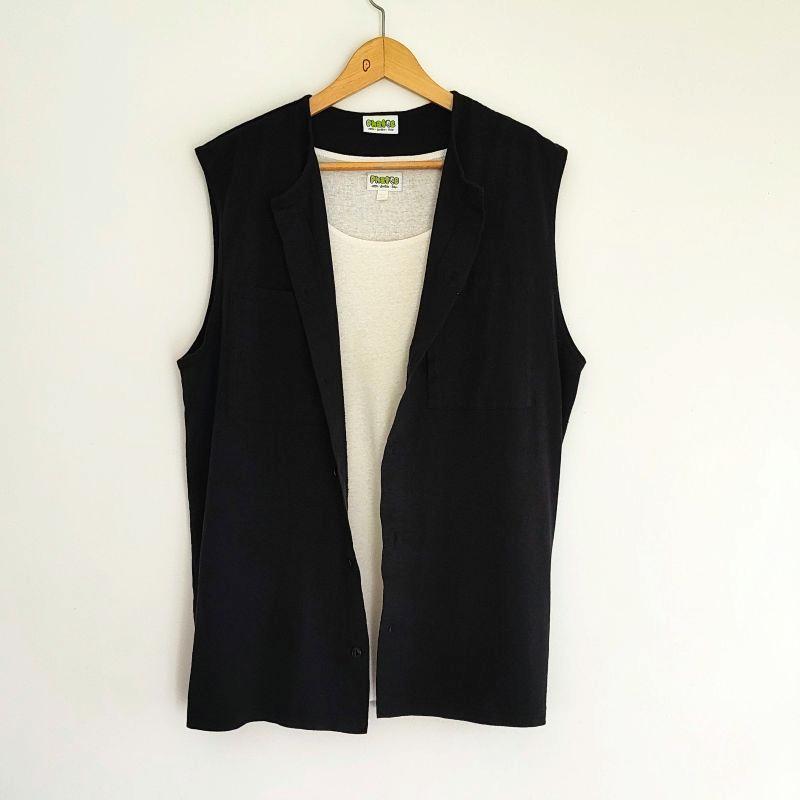 Phatee - NO SLEEVE SHIRTS HEMP JERSEY- BLACKの画像