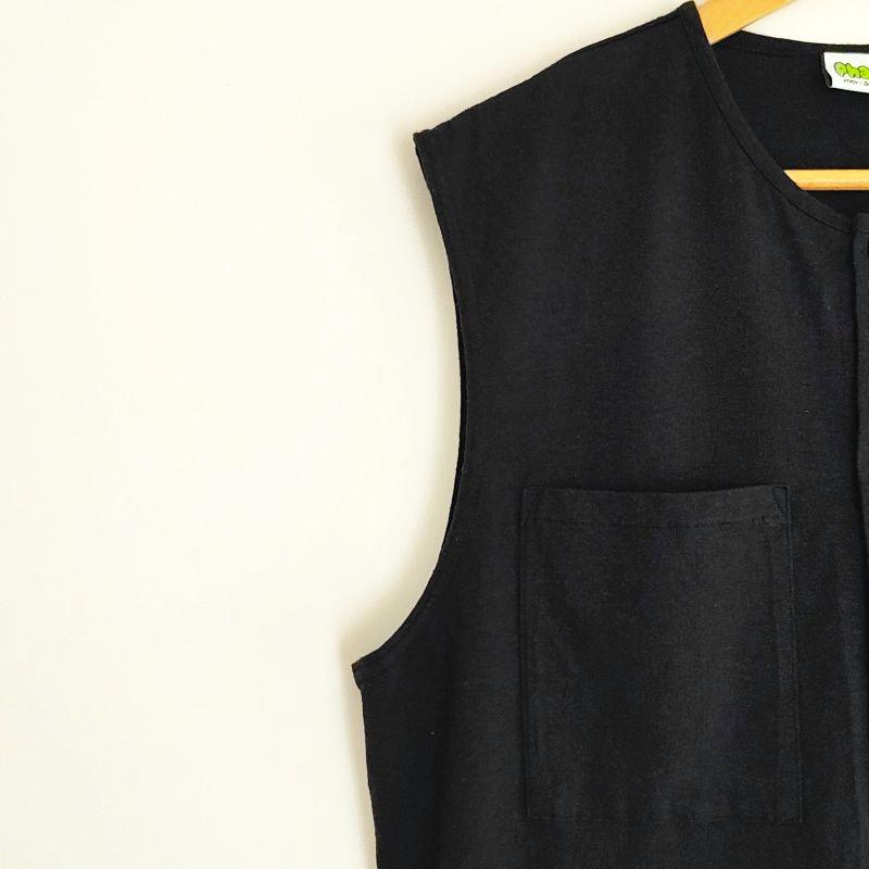 Phatee - NO SLEEVE SHIRTS HEMP JERSEY- BLACKの画像