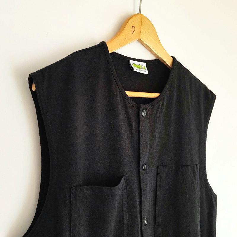 Phatee - NO SLEEVE SHIRTS HEMP JERSEY- BLACKの画像