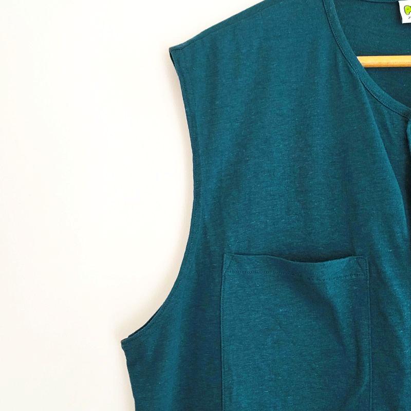 Phatee - NO SLEEVE SHIRTS HEMP JERSEY- TEAL GREENの画像