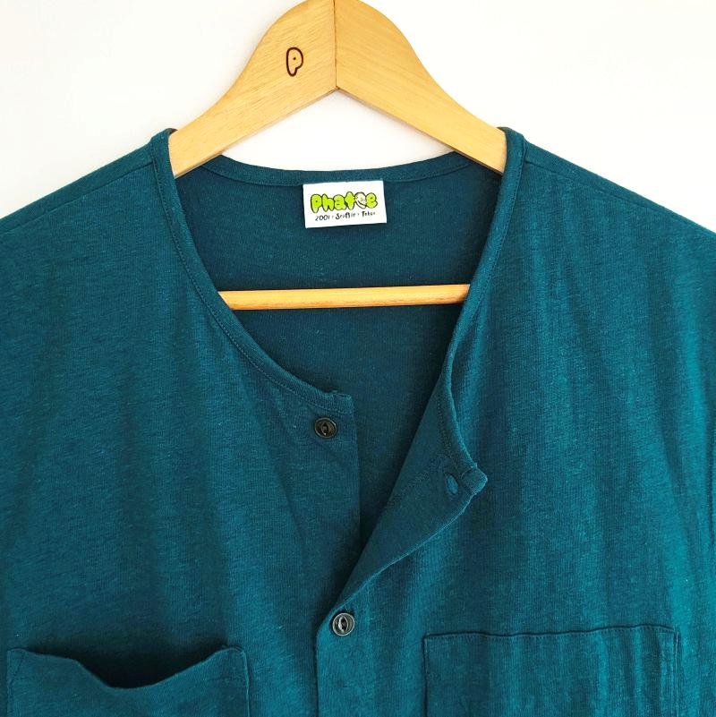 Phatee - NO SLEEVE SHIRTS HEMP JERSEY- TEAL GREENの画像