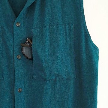 Phatee - NO SLEEVE SHIRTS HEMP JERSEY- TEAL GREENの画像