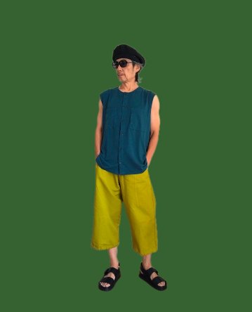 Phatee - NO SLEEVE SHIRTS HEMP JERSEY- TEAL GREENの画像