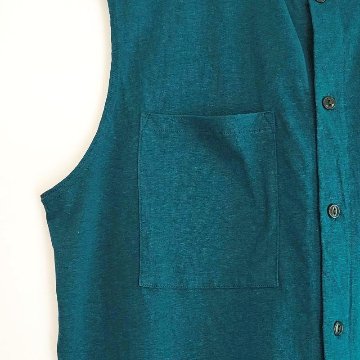 Phatee - NO SLEEVE SHIRTS HEMP JERSEY- TEAL GREENの画像