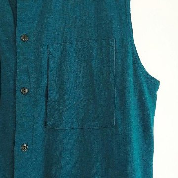 Phatee - NO SLEEVE SHIRTS HEMP JERSEY- TEAL GREENの画像