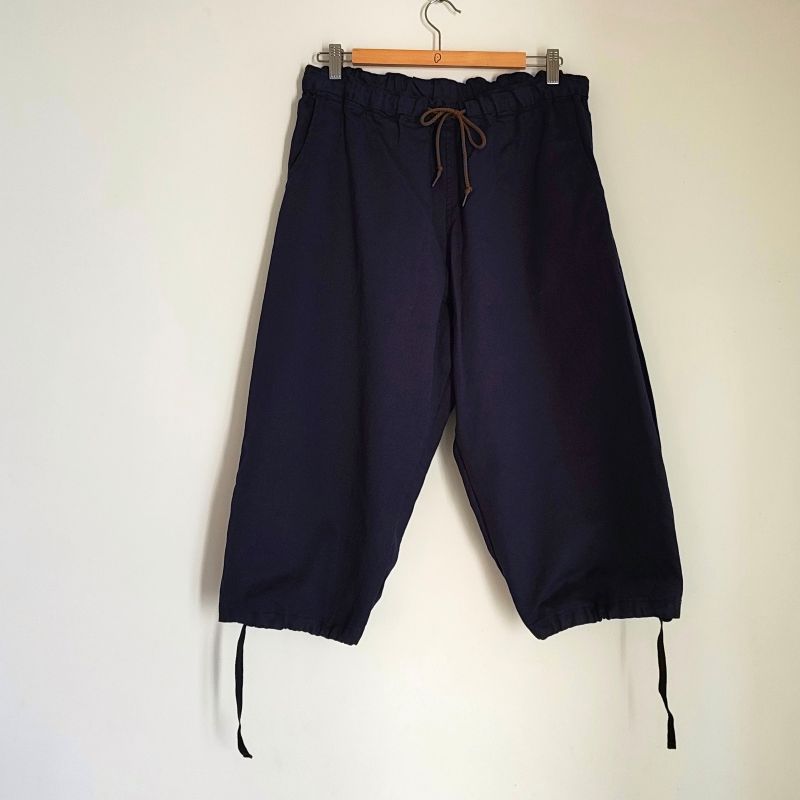 Phatee - hemp/cotton twill CROP PANTS / NAVYの画像