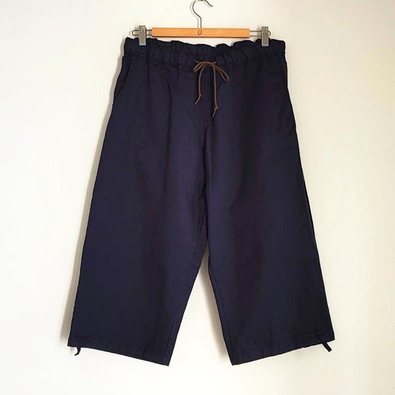 Phatee - hemp/cotton twill CROP PANTS / NAVYの画像