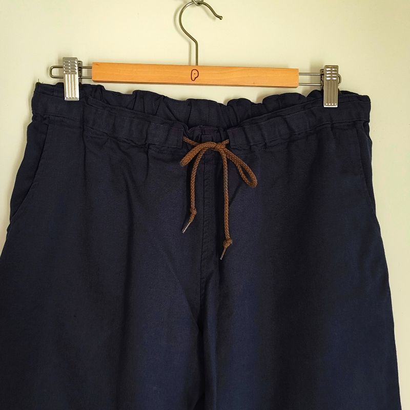 Phatee - hemp/cotton twill CROP PANTS / NAVYの画像