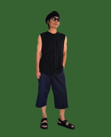 Phatee - hemp/cotton twill CROP PANTS / NAVYの画像
