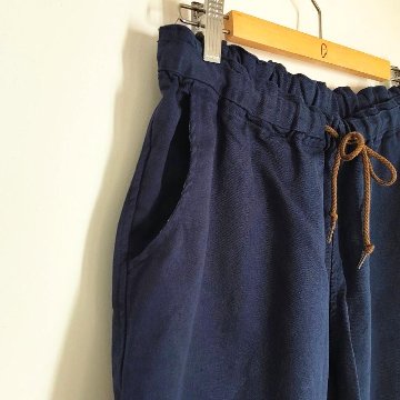 Phatee - hemp/cotton twill CROP PANTS / NAVYの画像
