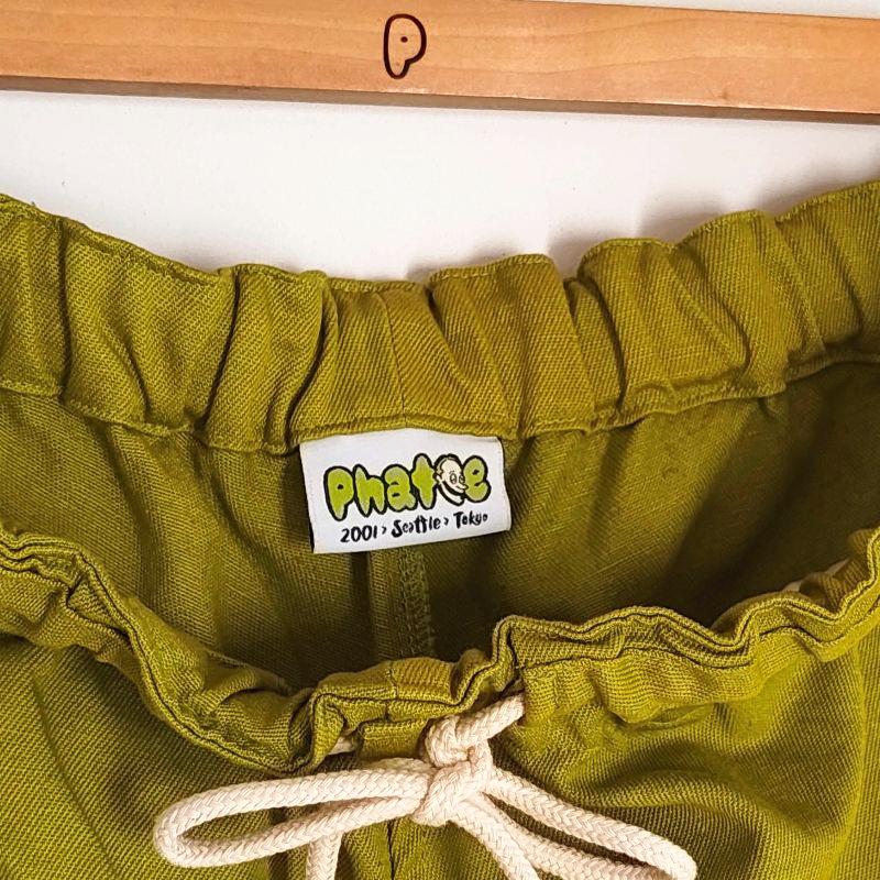Phatee - hemp/cotton twill CROP PANTS / KIWIの画像