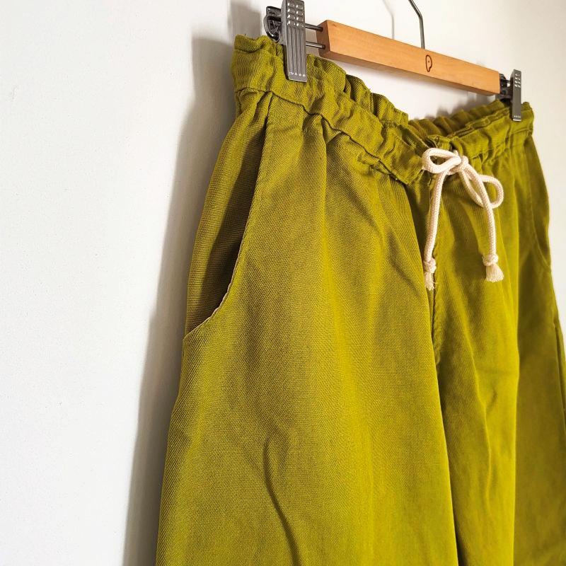 Phatee - hemp/cotton twill CROP PANTS / KIWIの画像