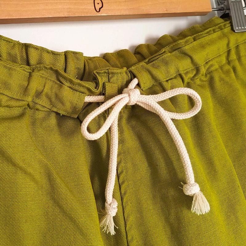 Phatee - hemp/cotton twill CROP PANTS / KIWIの画像