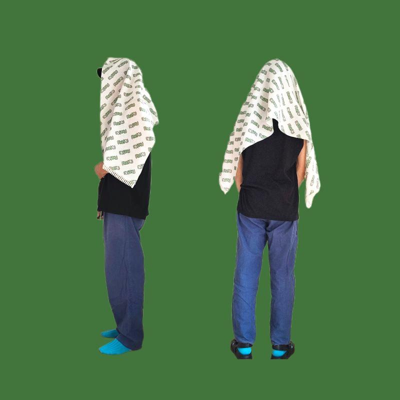 phatee-100% hemp shawl logo / off whiteの画像