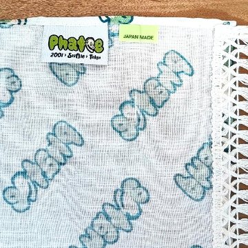 phatee-100% hemp shawl logo / off whiteの画像