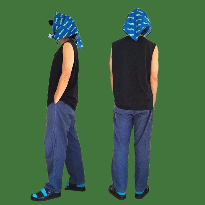 phatee-100% hemp bandana logo / blueの画像