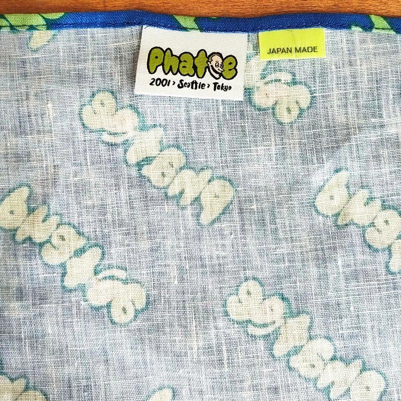 phatee-100% hemp bandana logo / blueの画像