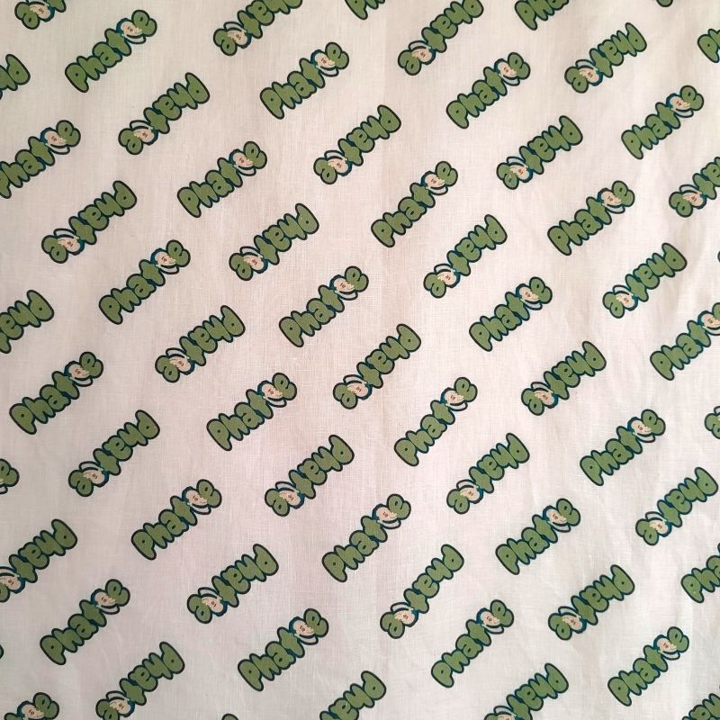 phatee-100% hemp bandana logo / off whiteの画像