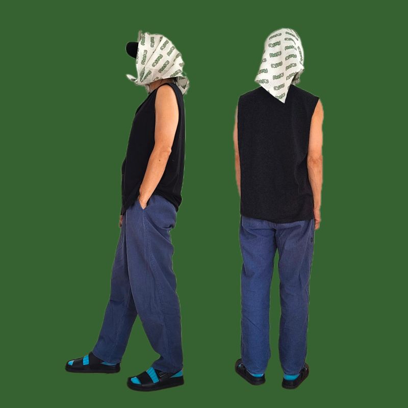 phatee-100% hemp bandana logo / off whiteの画像