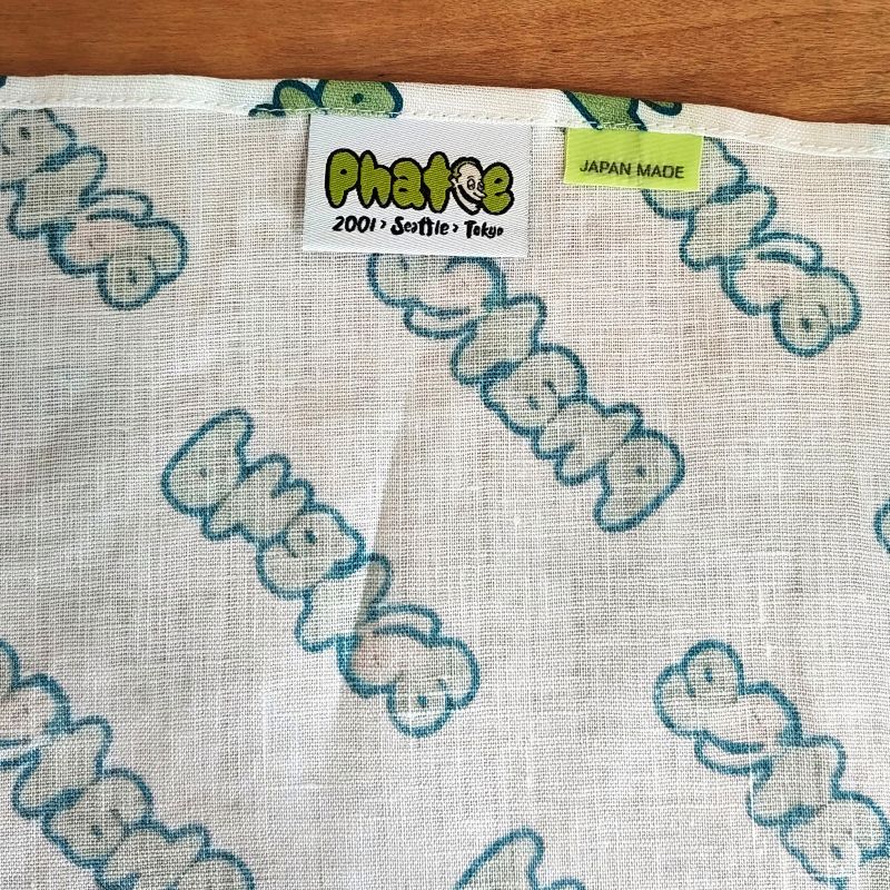 phatee-100% hemp bandana logo / off whiteの画像