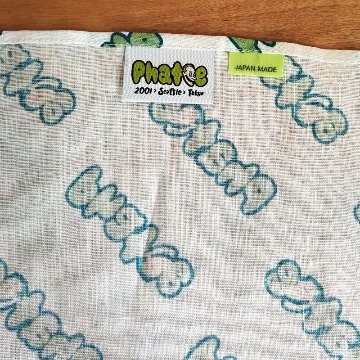 phatee-100% hemp bandana logo / off whiteの画像