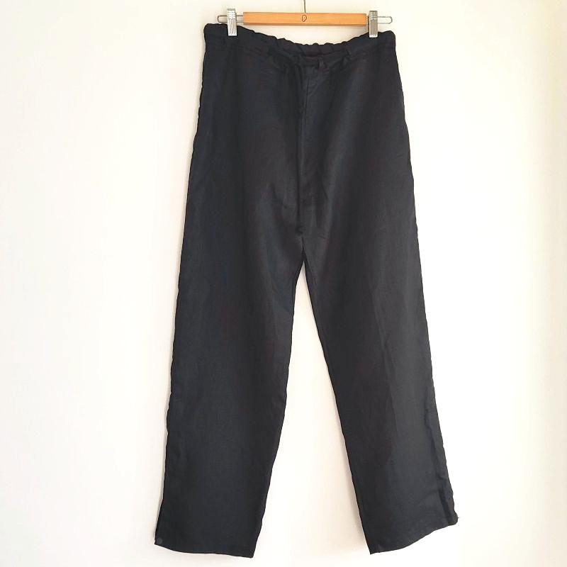 Phatee - 100% hemp plain weave easy long pants / black (sharing with the CEO)の画像