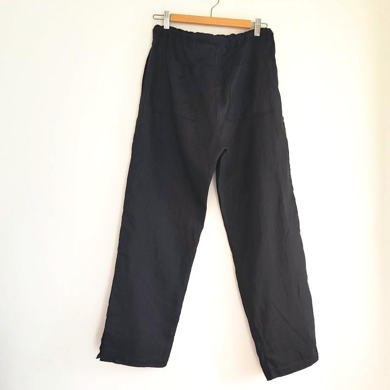 Phatee - 100% hemp plain weave easy long pants / black (sharing with the CEO)の画像